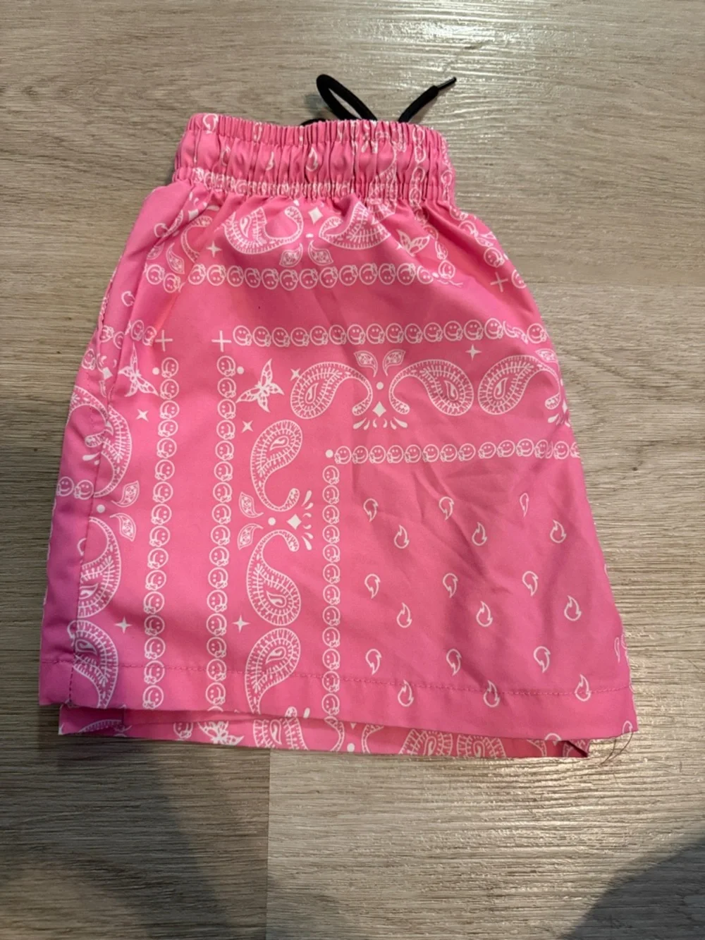 Pink Paisley Elastic-Waist Shorts with Drawstring - Picture 3 of 5
